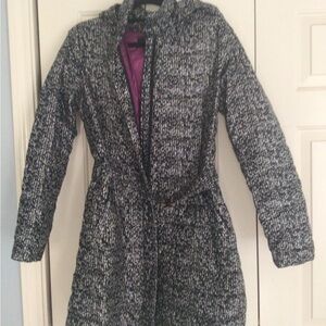 Lands' End Women's Wanderweight Quilted Down Jacket S Full Zip Hooded
